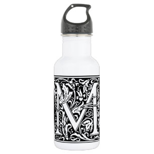 Letter M Medieval Monogram Art Nouveau 532 Ml Water Bottle