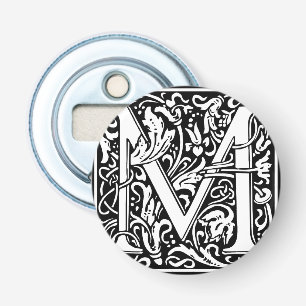 Letter M Medieval Monogram Art Nouveau Bottle Opener