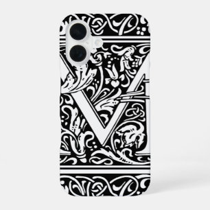 Letter M Medieval Monogram Art Nouveau iPhone 16 Case