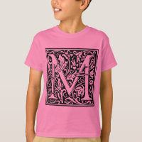 Letter M Medieval Monogram Art Nouveau