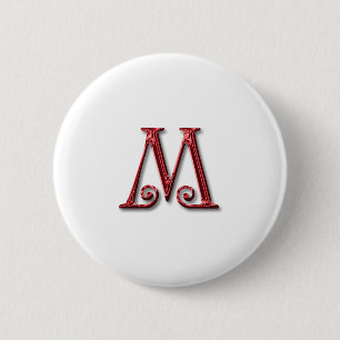 Letter M Monogram 2 Inch Round Button
