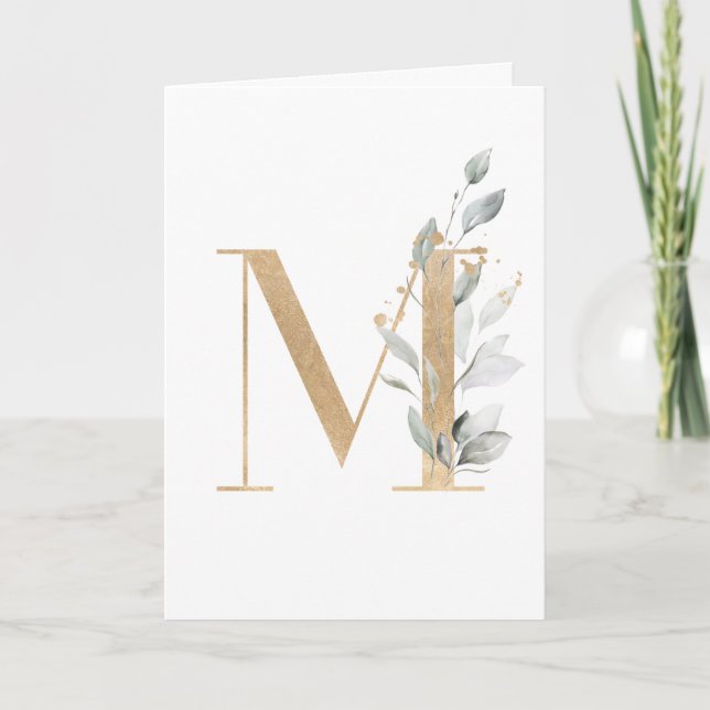 Letter M Monogram Card (Front)