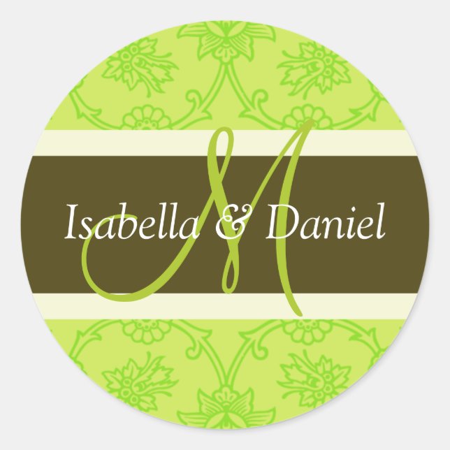 Letter M Monogram Envelope Stickers (Front)