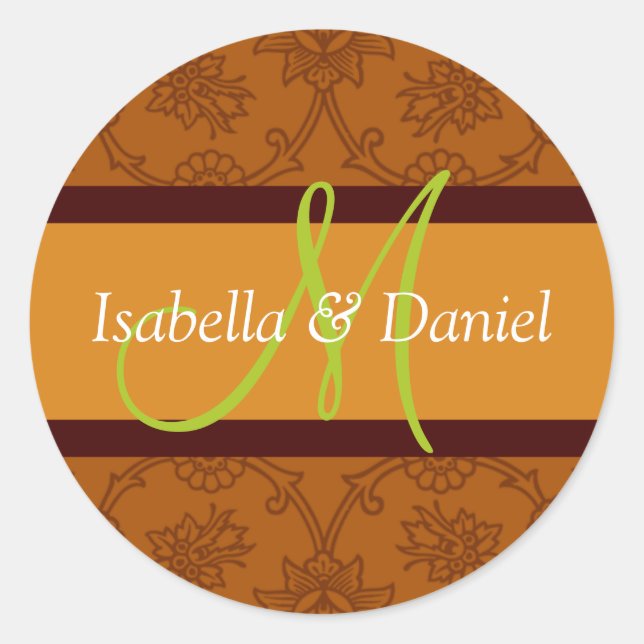 Letter M Monogram Envelope Stickers (Front)