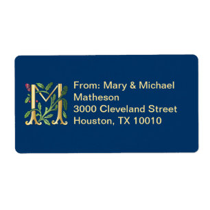 Letter M Monogram Fleur de lis