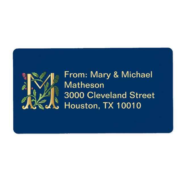 Letter M Monogram Fleur de lis (Front)