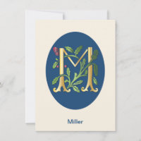 Letter M Monogram Fleur de lis