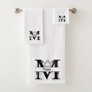 Letter M Monogram Initial Bath Gift Set