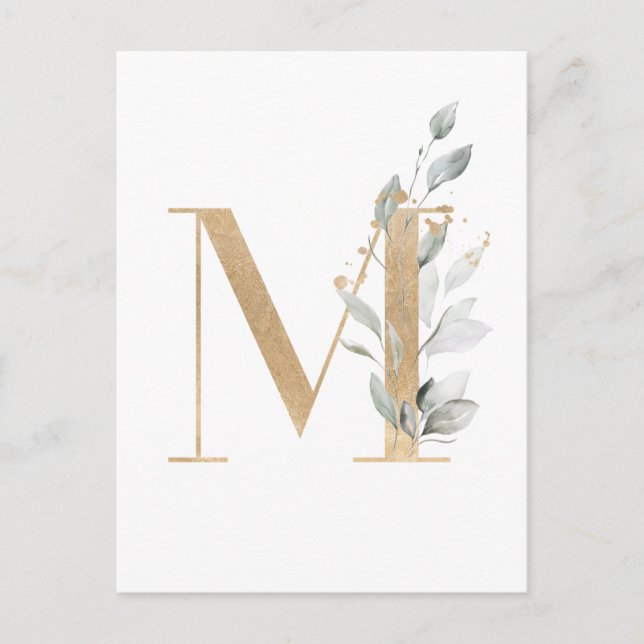 Letter M Monogram Postcard (Front)