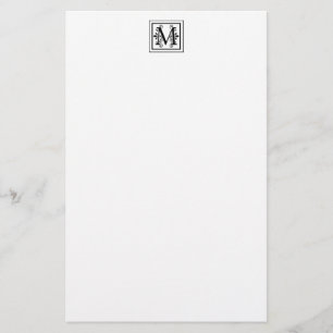 Letter M Monogram Stationery