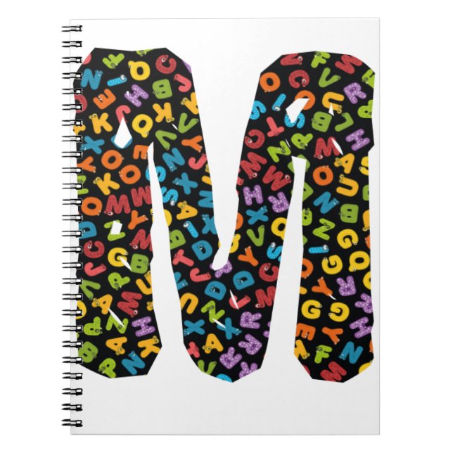 Letter M Ornamented With the Alphabet Notebook (Front)