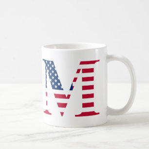 Letter M Patriotic Mug