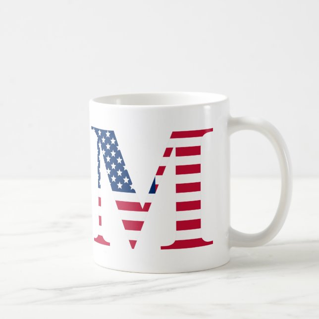 Letter M Patriotic Mug (Right)