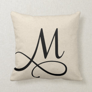 Letter M Throw Pillow