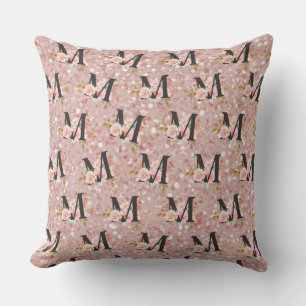 Letter M Throw Pillow