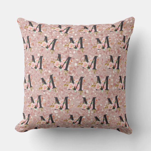 Letter M Throw Pillow (Front)