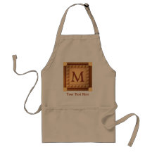 Letter M: Wood Look Initial with Custom Text