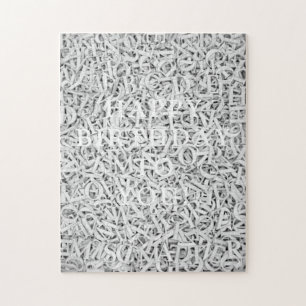 Letter Mix Chic Fun Monotone Customizable Jigsaw Puzzle