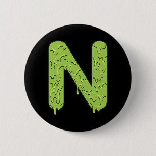 Letter N Alphabet Initials Halloween Costume Kids  2 Inch Round Button