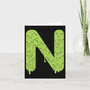 Letter N Alphabet Initials Halloween Costume Kids Card