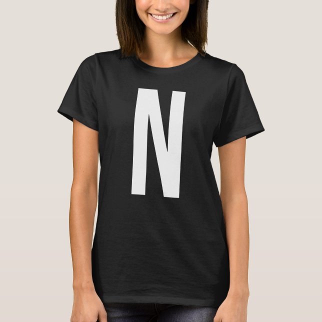 LETTER N ALPHABET MONOGRAM INITIAL T-Shirt (Front)