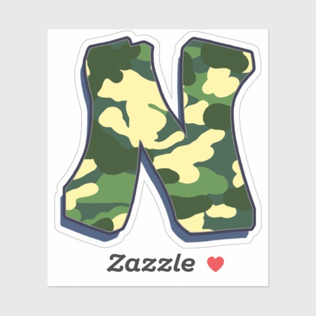 Letter N - Camo Green (Sheet)
