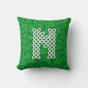 Letter N Celtic Knot Alphabet Throw Pillow