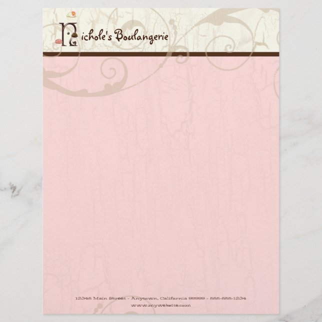 Letter N Cupcake Business Letterhead (Front)