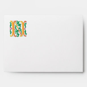 Letter N Monogram Fleur de lis Envelopes