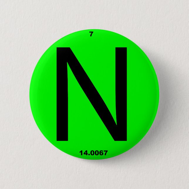 Letter N periodic table 2 Inch Round Button (Front)
