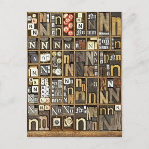 Letter N Postcard