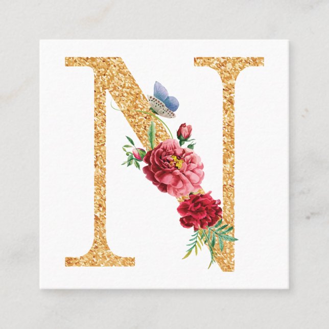Letter n square business card (Front)