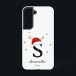 Letter Name Santa Hat | Monogram | Custom Initial Samsung Galaxy Case<br><div class="desc">Letter name with Santa hat monogram custom initial Samsung Galaxy S22 case. Elevate your Christmas accessory with this personalized case. This custom initial case is a unique touch to your holiday accessories and makes for a thoughtful and cherished family gift.</div>