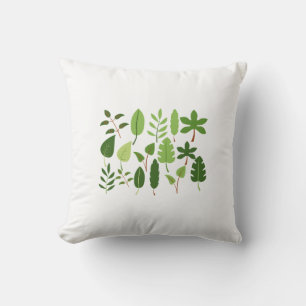 Letter Nature Green Design   Botanical Alphabet Throw Pillow