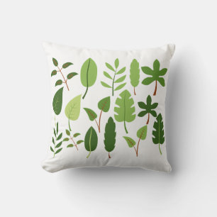Letter Nature Green Design   Botanical Alphabet Throw Pillow