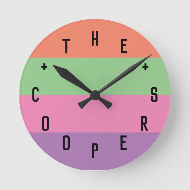 Letter Numbers Round Clock (Front)