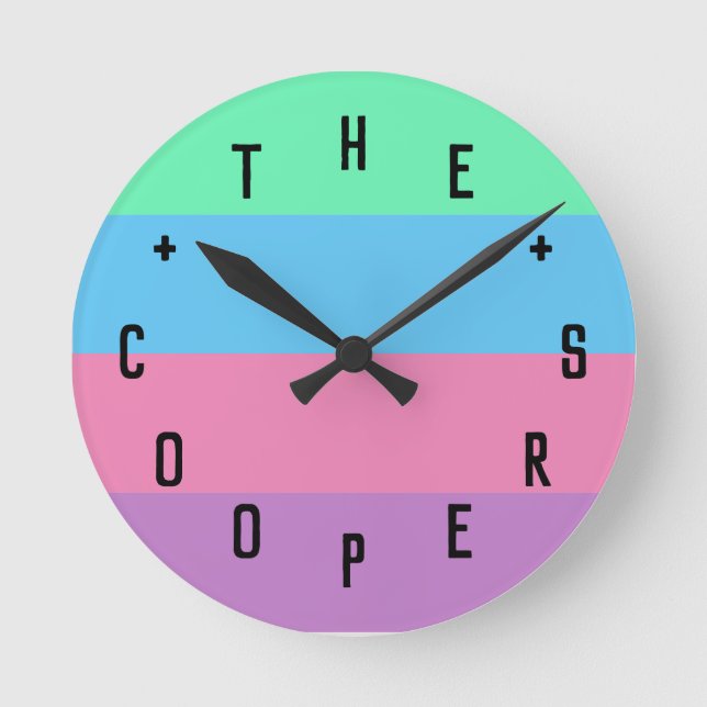 Letter Numbers Round Clock (Front)