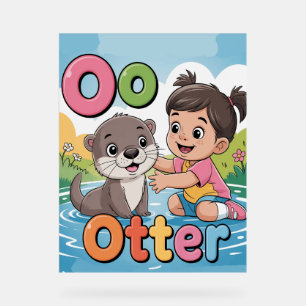 Letter O Alphabet Poster – O is for Otter  Cute 