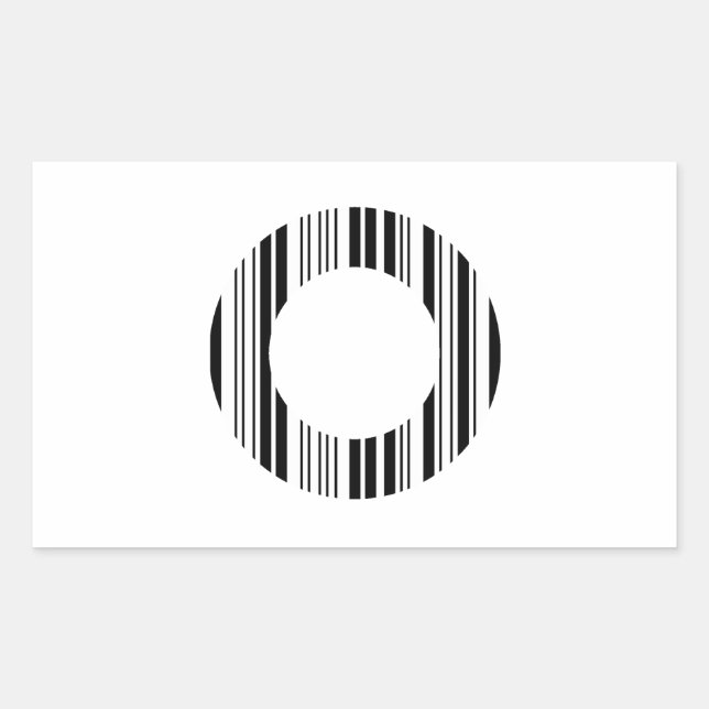 LETTER O BAR CODE First Initial Barcode Pattern Sticker (Front)