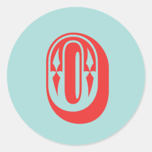 Letter O carnival style monogram initial favour Classic Round Sticker