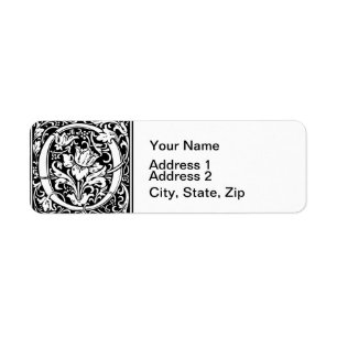 Letter O Medieval Monogram Art Nouveau