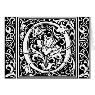 Letter O Medieval Monogram Art Nouveau