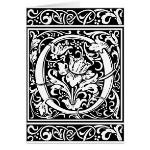 Letter O Medieval Monogram Art Nouveau