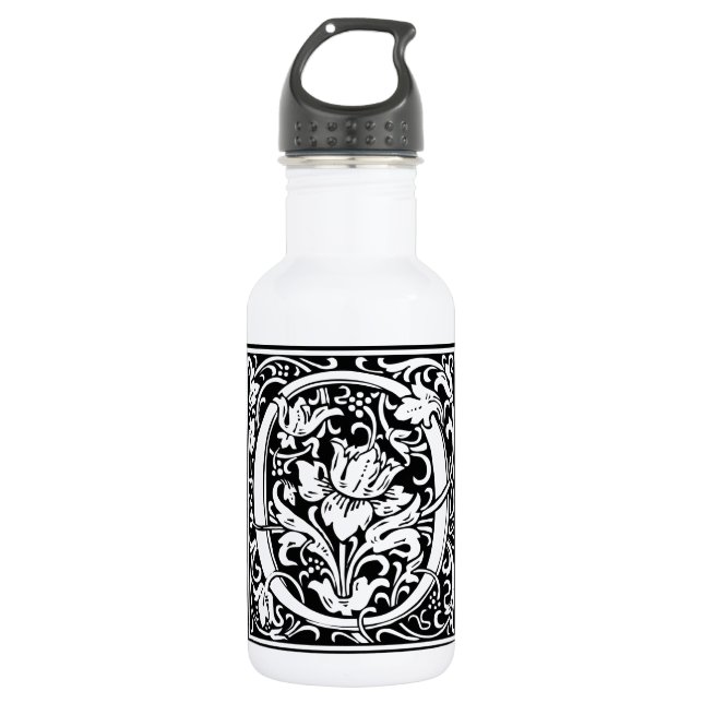 Letter O Medieval Monogram Art Nouveau 532 Ml Water Bottle (Front)