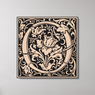Letter O Medieval Monogram Art Nouveau Canvas Print