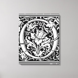 Letter O Medieval Monogram Art Nouveau Canvas Print