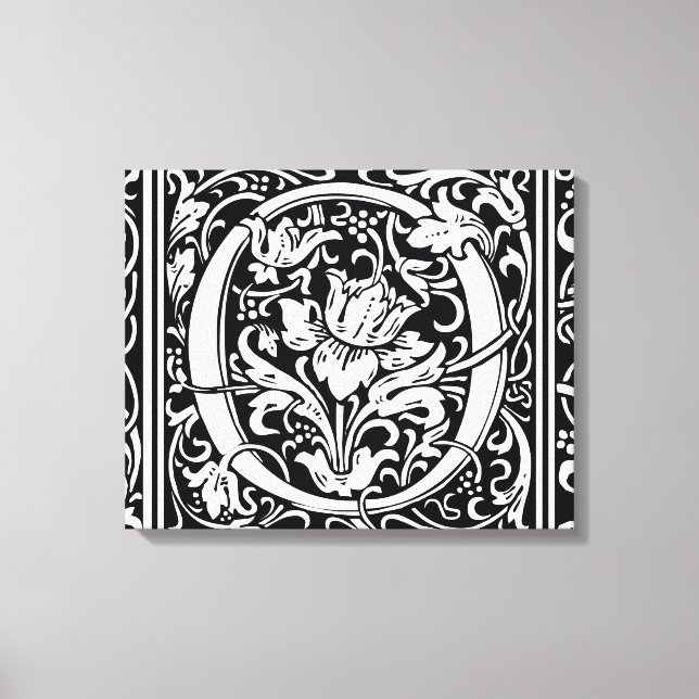 Letter O Medieval Monogram Art Nouveau Canvas Print (Front)