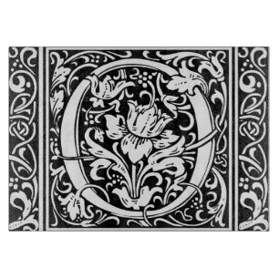 Letter O Medieval Monogram Art Nouveau Cutting Board