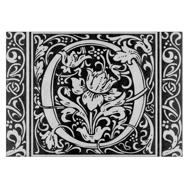 Letter O Medieval Monogram Art Nouveau Cutting Board (Front)