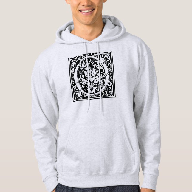 Letter O Medieval Monogram Art Nouveau Hoodie (Front)